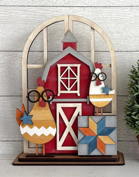 Barn Chicken Quilt Seasonal Interchangable Decor