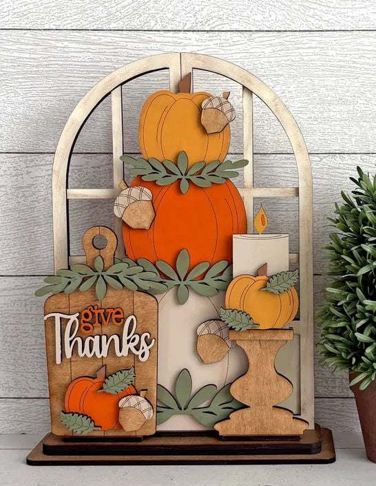 Pumpkin Trio Seasonal Interchangable Decor